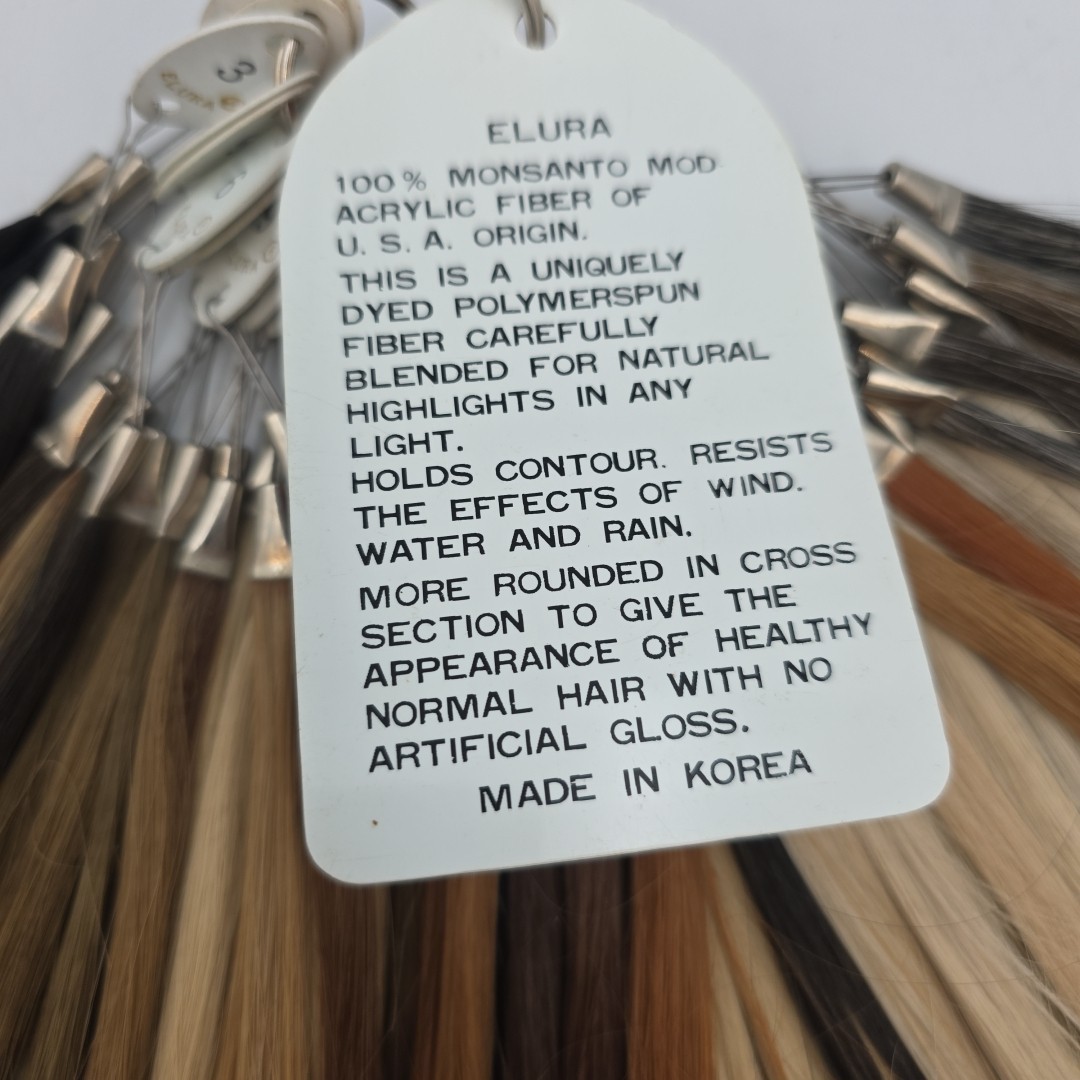 Vintage Hair Color Sample Swatch Chart Ring Wig Elura By Mosanto Acrylic Fiber