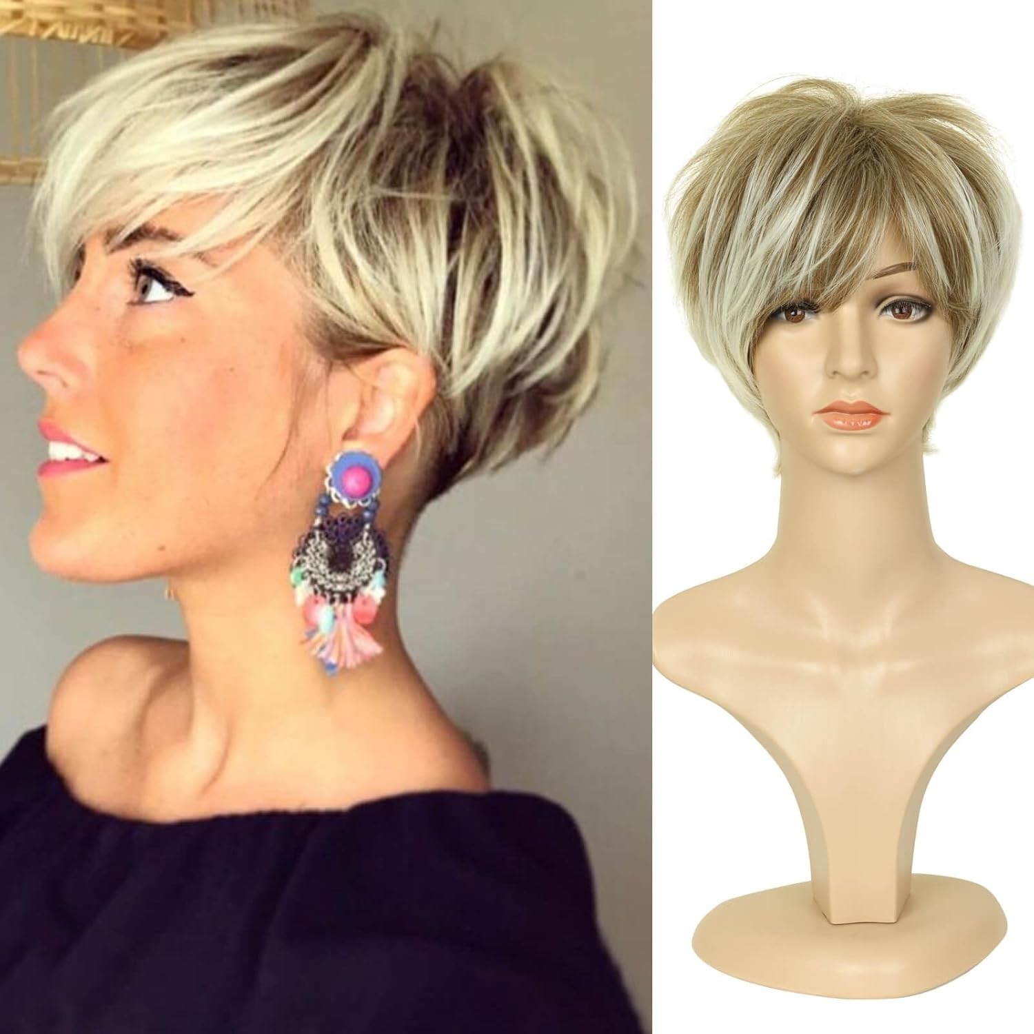 Pixie Layered Short Wigs for Women Short Hair Wigs for Women Pixie Cut Wig Sy…