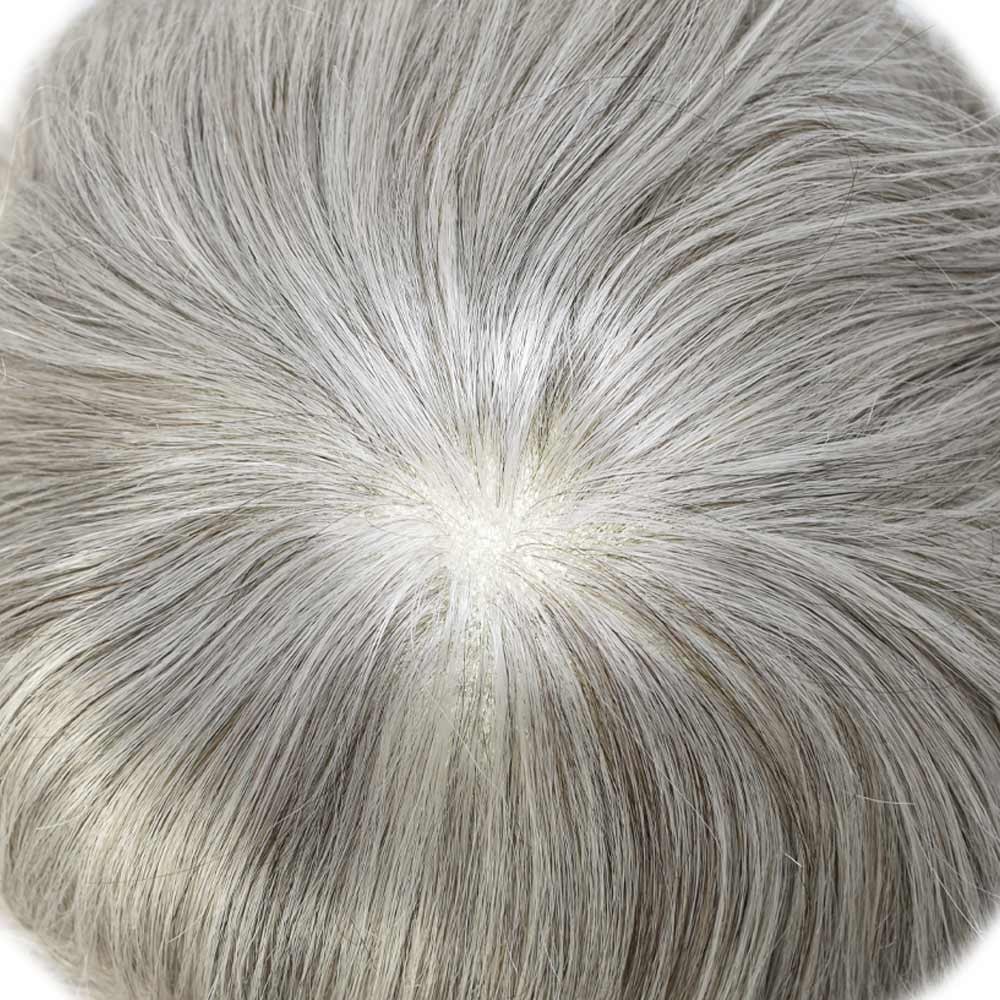 Mens Toupee Hairpiece Fine Mono Hair System Replacement Poly Skin Around Men Wig