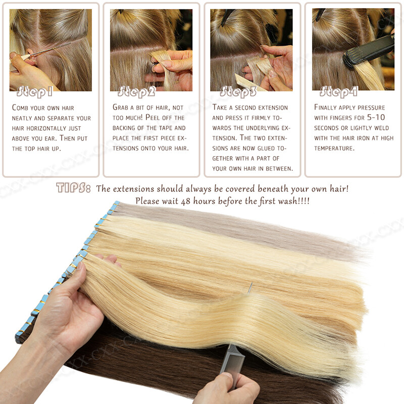 Remy&Thick 200g 80pcs Tape In Remy Human Hair Extensions Skin Weft FULL HEAD USA