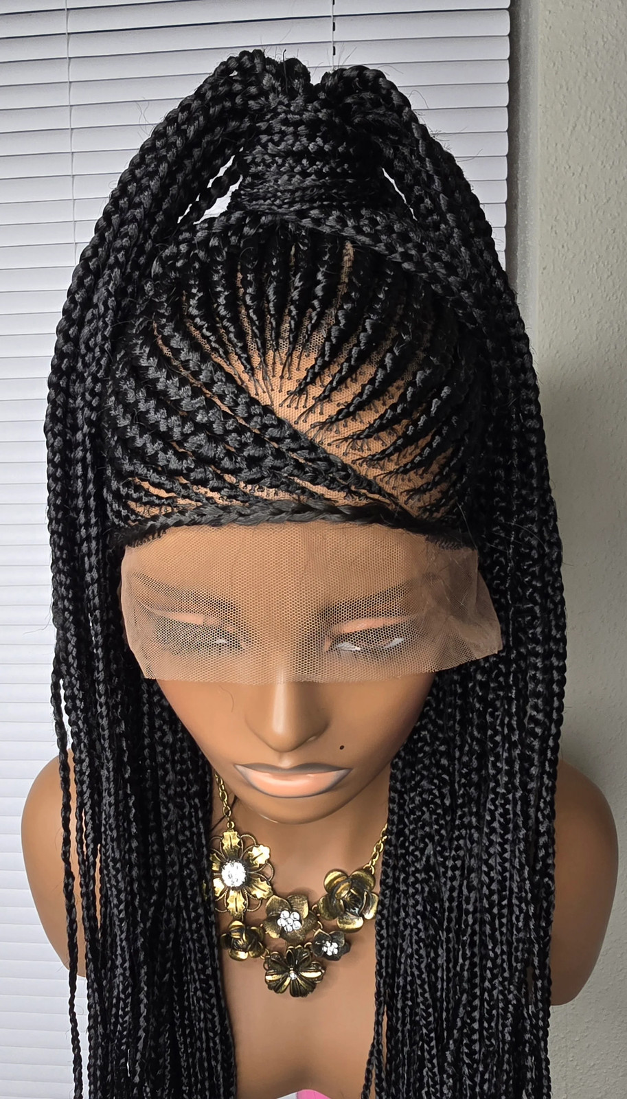 Black 36inches synthetic Braided wig Ponytail Style for Classic Ladies