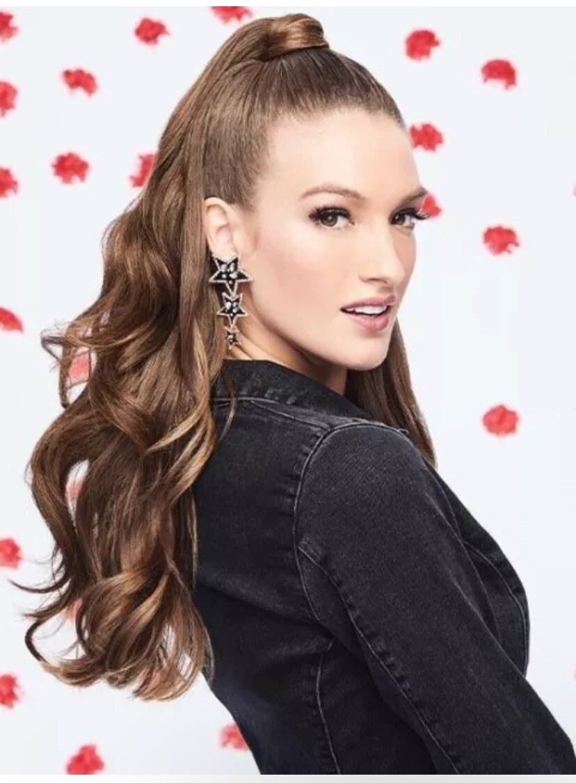hairdo 23″ wavy wrap around pony r4 midnight brown dark brown ken paves