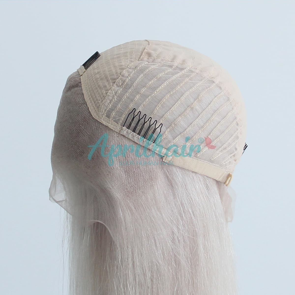 Aprilhair Pre-Plucked 60 White Platinum Blonde Bob Lace Front Wigs Straight