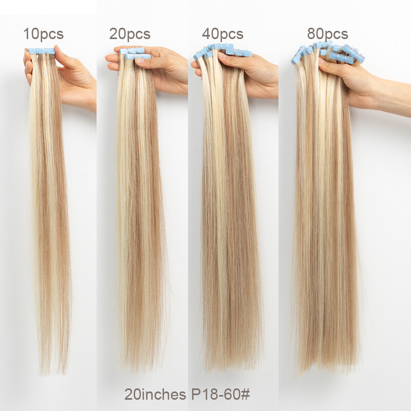 16-26″ NEW PU Injected Invisible Tape in Natural Human Hair Extensions Remy
