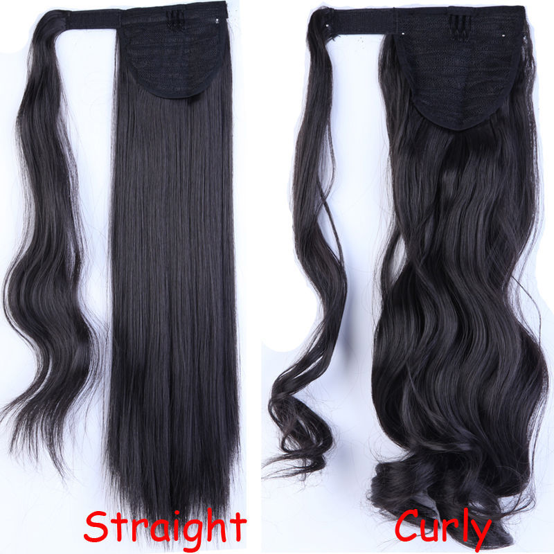 US High Quality Clip In as human Hair Extensions Wrap Around Ponytail real Fake