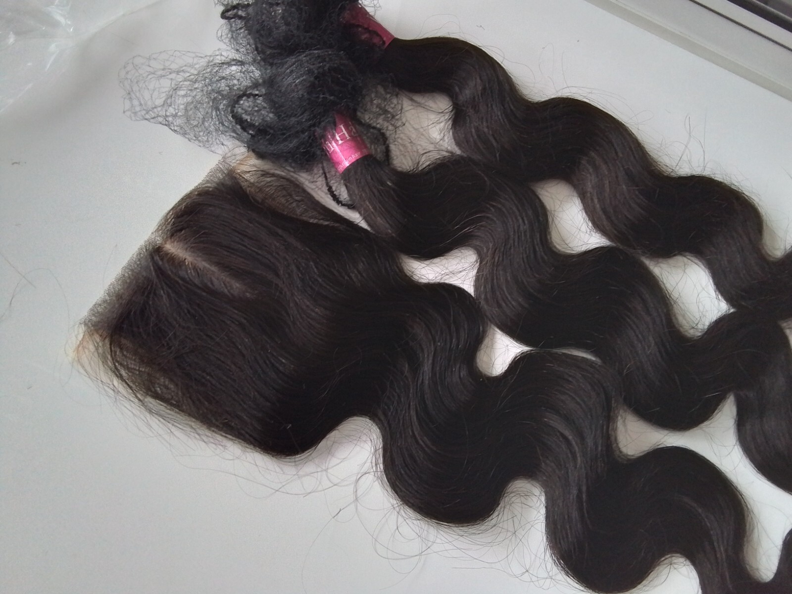 24+26 AND 22INCH 4X4 SILK BASE CLOSURE BRAZILIAN HUMAN HAIR 1b# BODY WAVES 250g