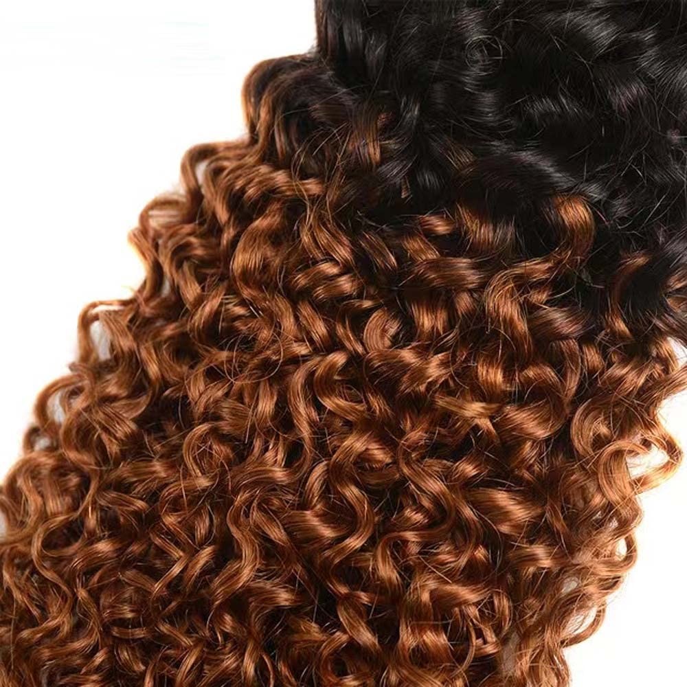 26 28 30 inch 1B30 Obmre Kinky Curly Bundles Brown Curly Wave Huamn Hair Bund…