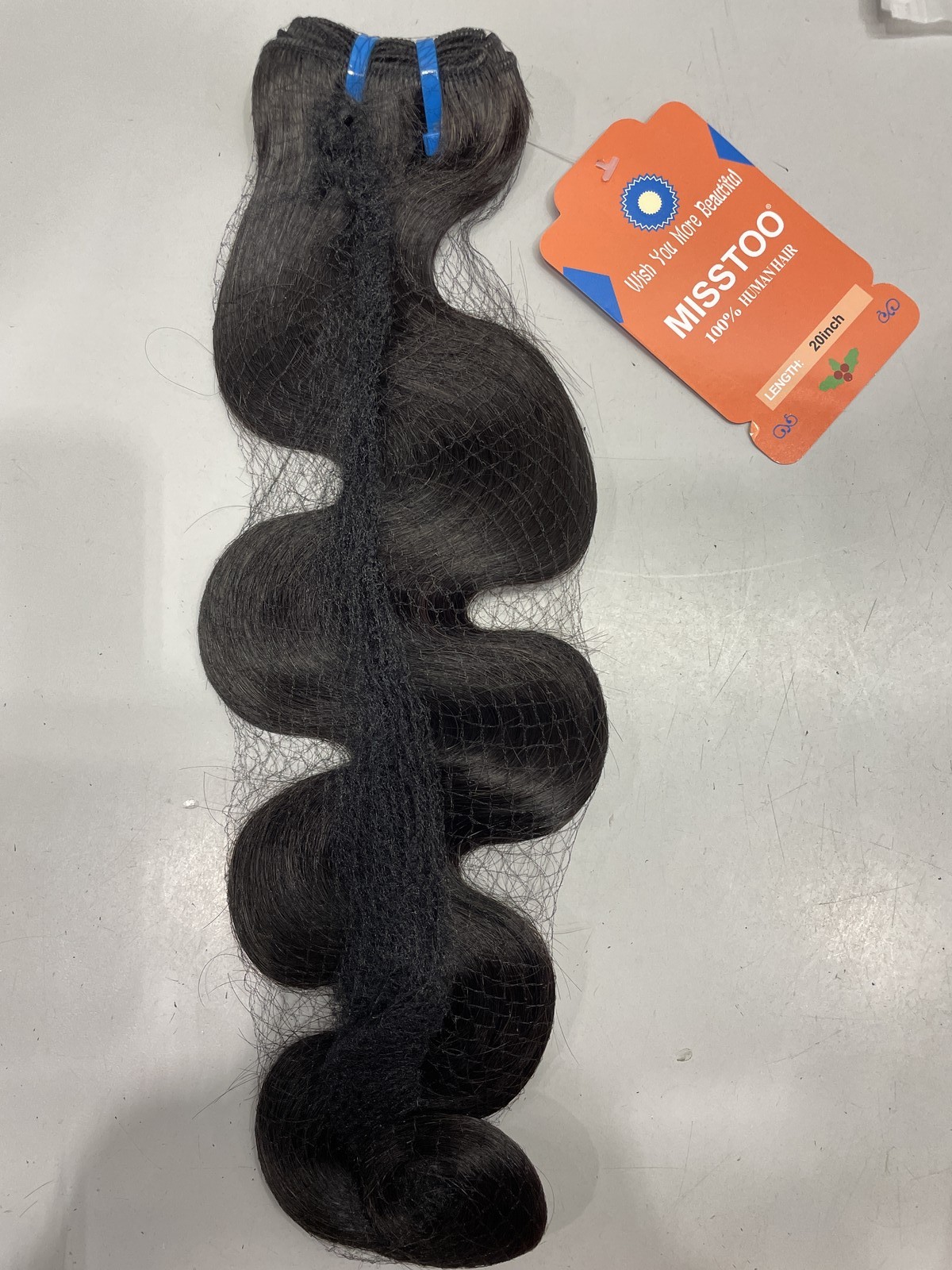 Misstoo 100% Human Hair Natural Black Body Wave Hair Extensions 1 Bundle, 20″