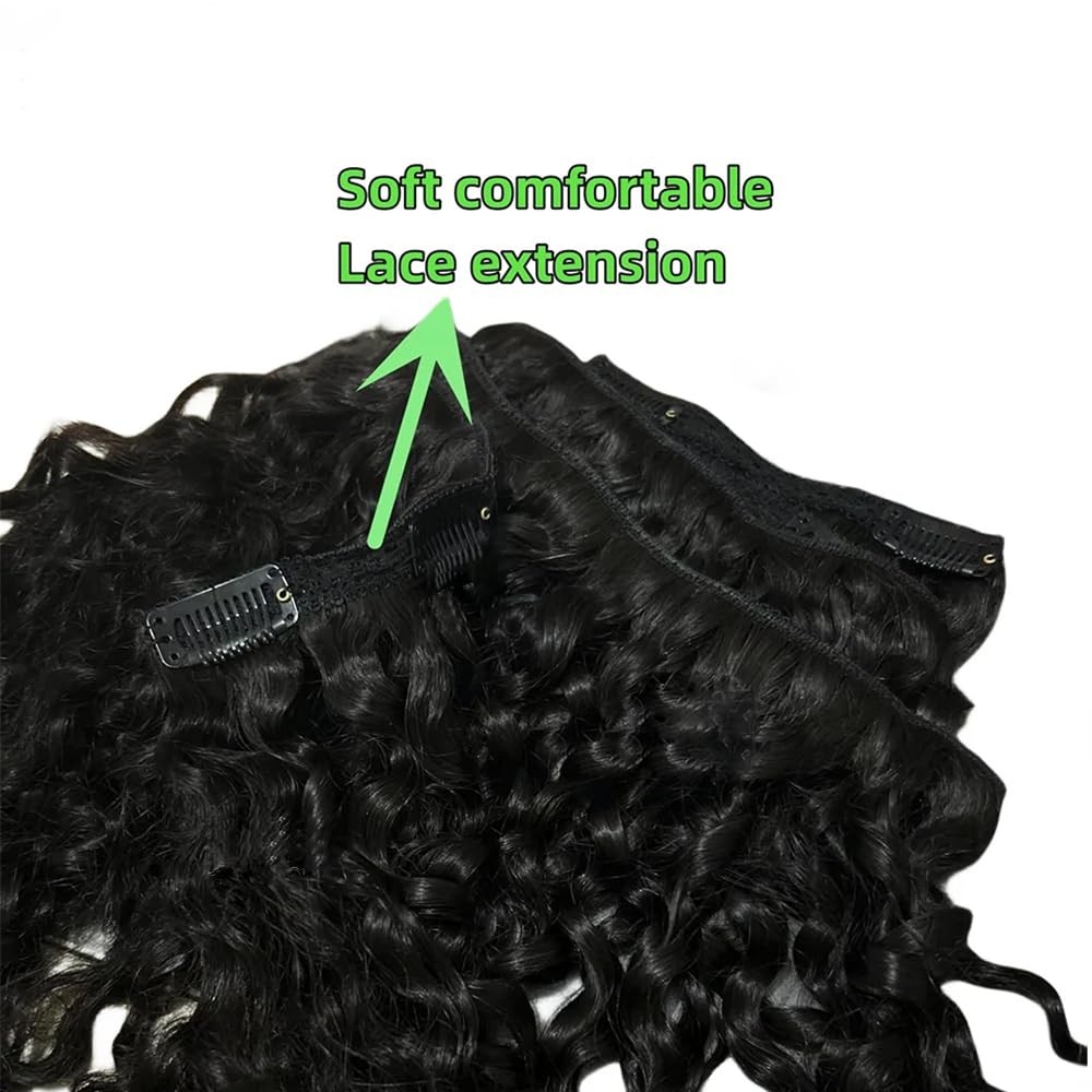 Burmese Curly Clip in Hair Extensions Human Hair 3C4A Lace Clip in Human Hair Ex
