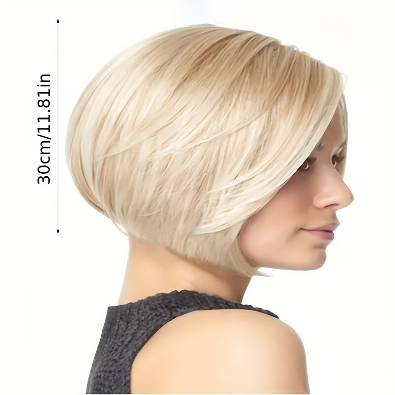 Women’s Fashion Basic Short Curly Blonde Wig 12inch, High-Temperature Fiber