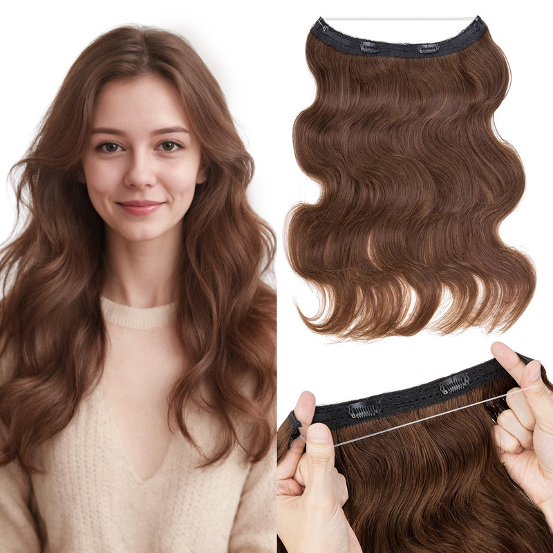 Halo Hair Extensions Real Human Hair My-Lady Adjustable Halo Extensions Real