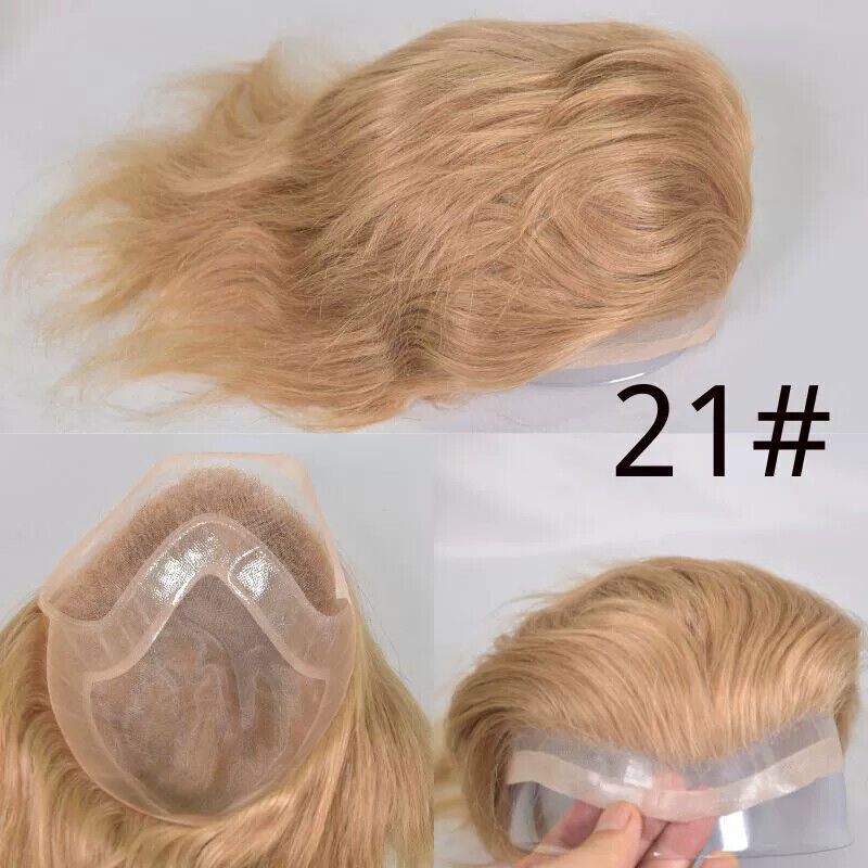 Toupee For Men Human Hair Replacement System Mono Thin Skin Pu 10×8