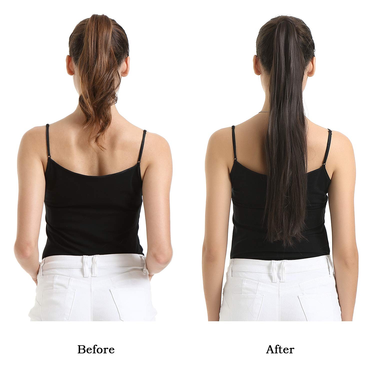 BARSDAR Natural Black Straight Ponytail 26 Inch (Pack of 1),