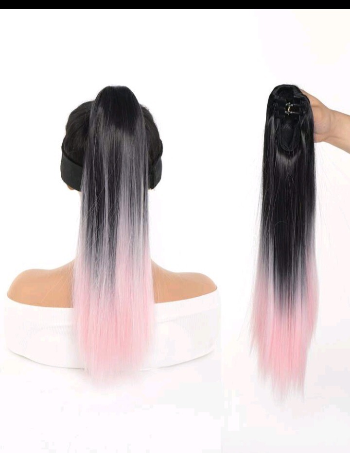 Ponytail Colorful Synthetic Claw On Clip In Women Hair Extension Straight Hairp