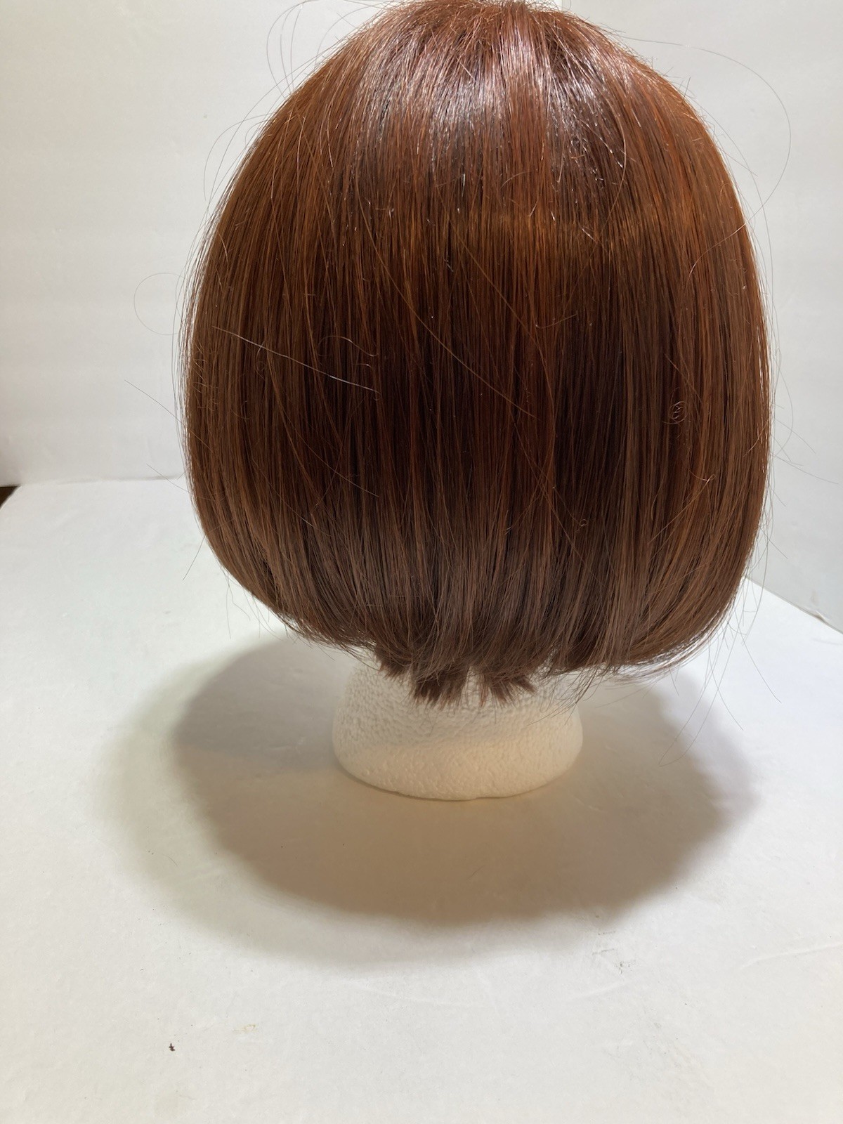 Lux Hair Auburn Bob Style Bangs Keralon Fiber Straight Adjustable Wig