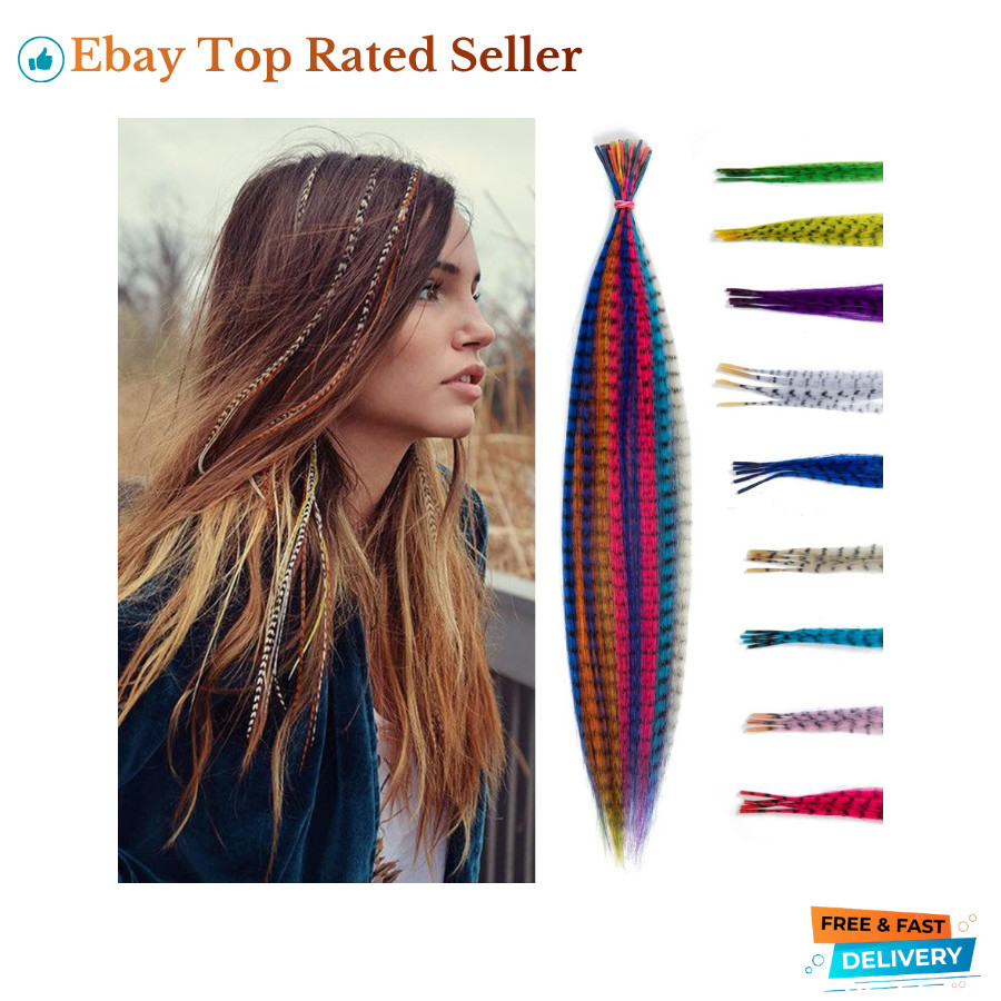 50pc 16″ Feather Hair Extensions 10 Colors