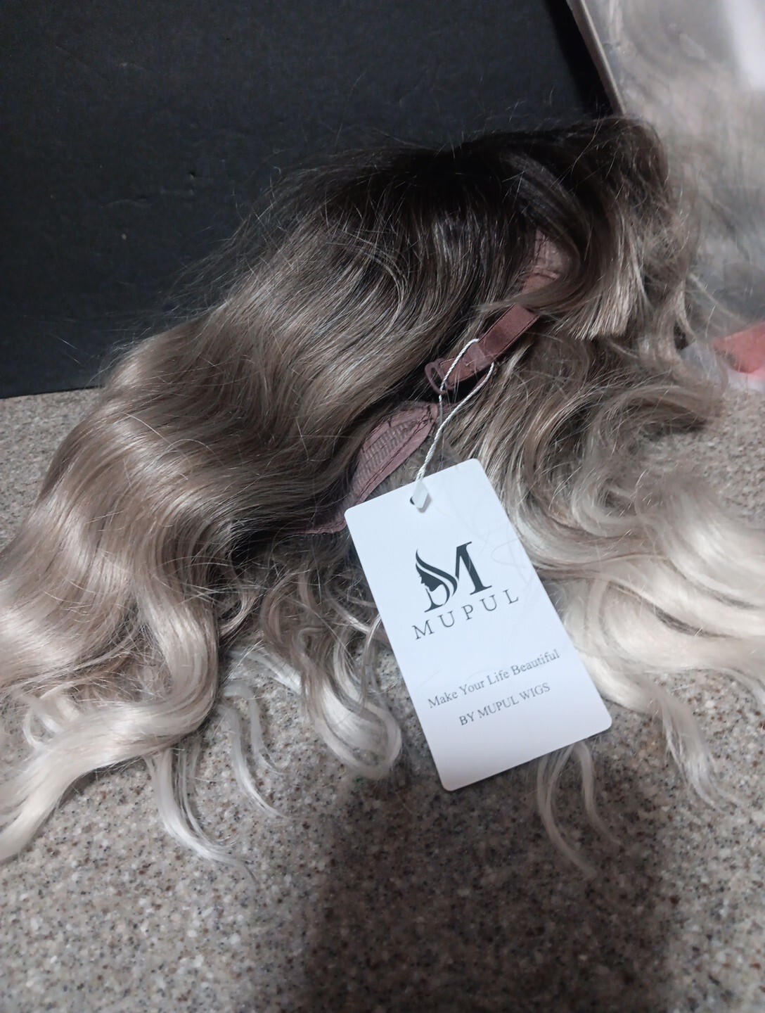 MUPUL Wigs Breathable, Stretch Fabric, Appropriate Length Silver/Grey