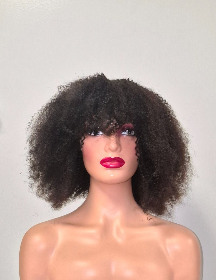 Black Afro Wig 14 Inch 200% Density
