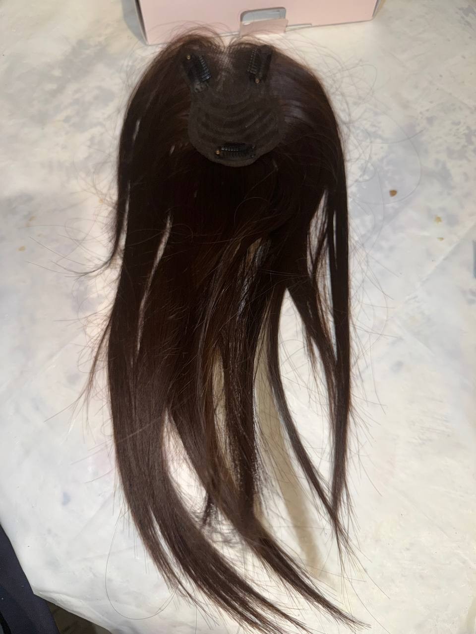Rich Choices 14″ Real Human Hair Topper No Bang #2R Chocolate Brown Clip In
