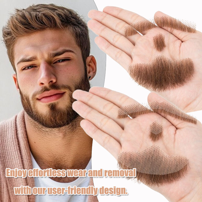 Fake Beard 100% Human remy Hair Face Beard and Mustache Adults Film Makeup cos
