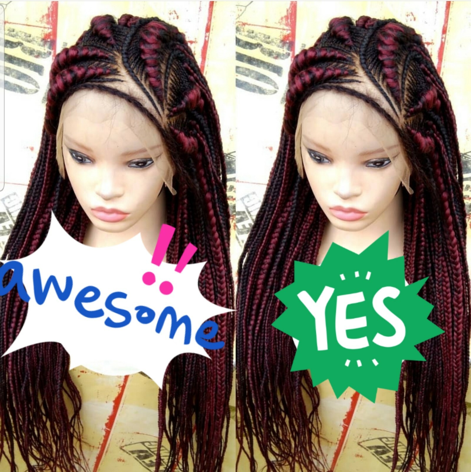 Braided wig:Handmade Braids Cornrow wig,PRE-ORDER ONLY.2-3WEEKS. Loc USA