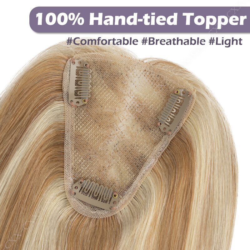 8x10cm Swiss Lace Clip in Topper Remy Human Hair Women Toupee Free-Part Straight