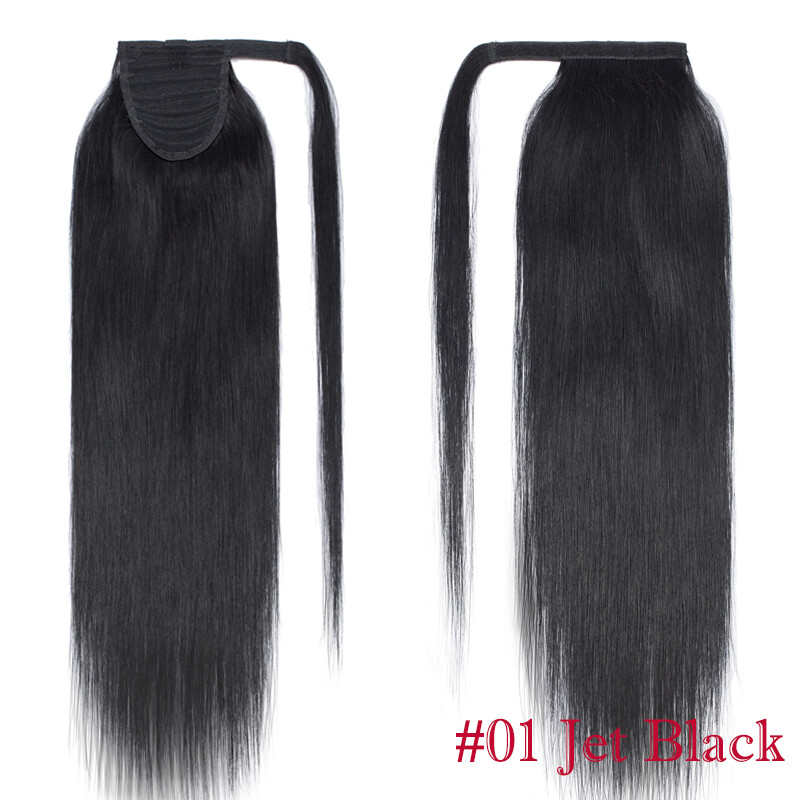 THICK Ponytail Clip in Human Hair Extensions Wrap Around Body Wave Hairpiece US