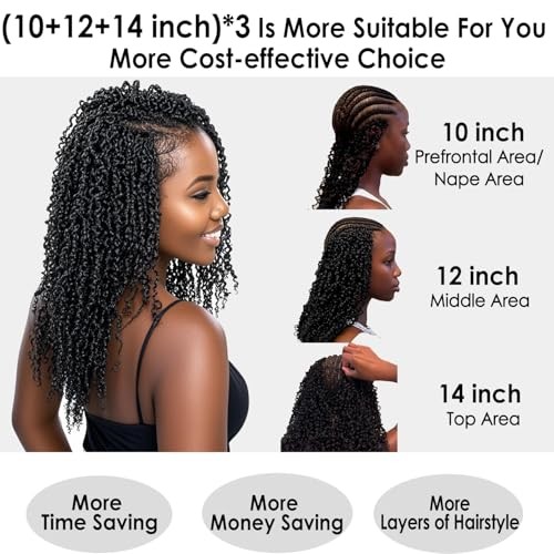Yanky Twist Crochet Hair 10 Inch-12 Inch-14 Inch 1B#-Natural Black