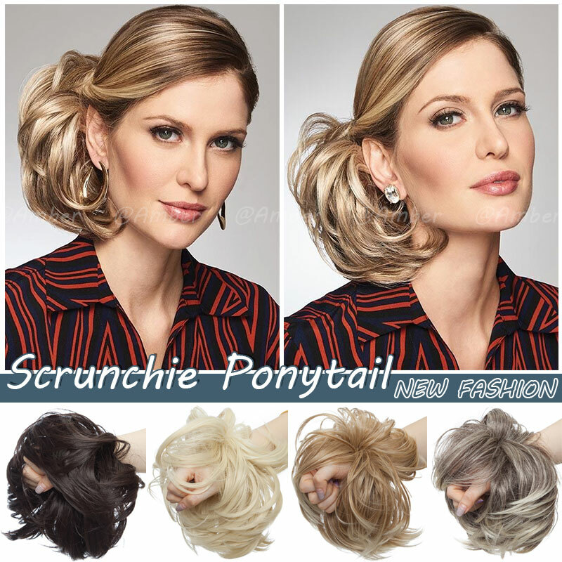 Hair Scrunchies 85g Real Large Hair Buns Hair Extension Thick As Human Ponytail
