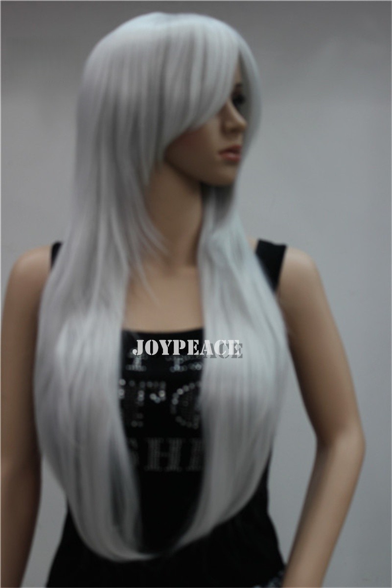 Long Straight Mixed Brown blonde Layered Synthetic Hair Dress Up Wig With Bangs