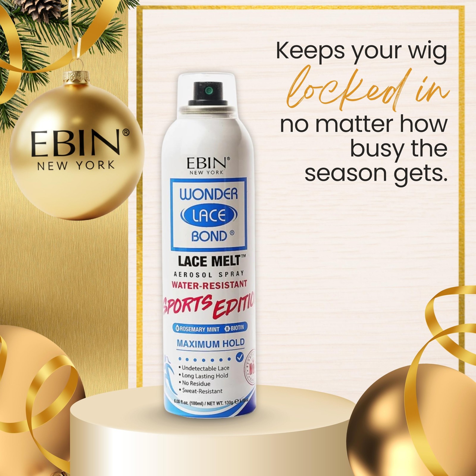 EBIN NEW YORK Wonder Lace Melt Spray Rosemary Mint Biotin 180ml