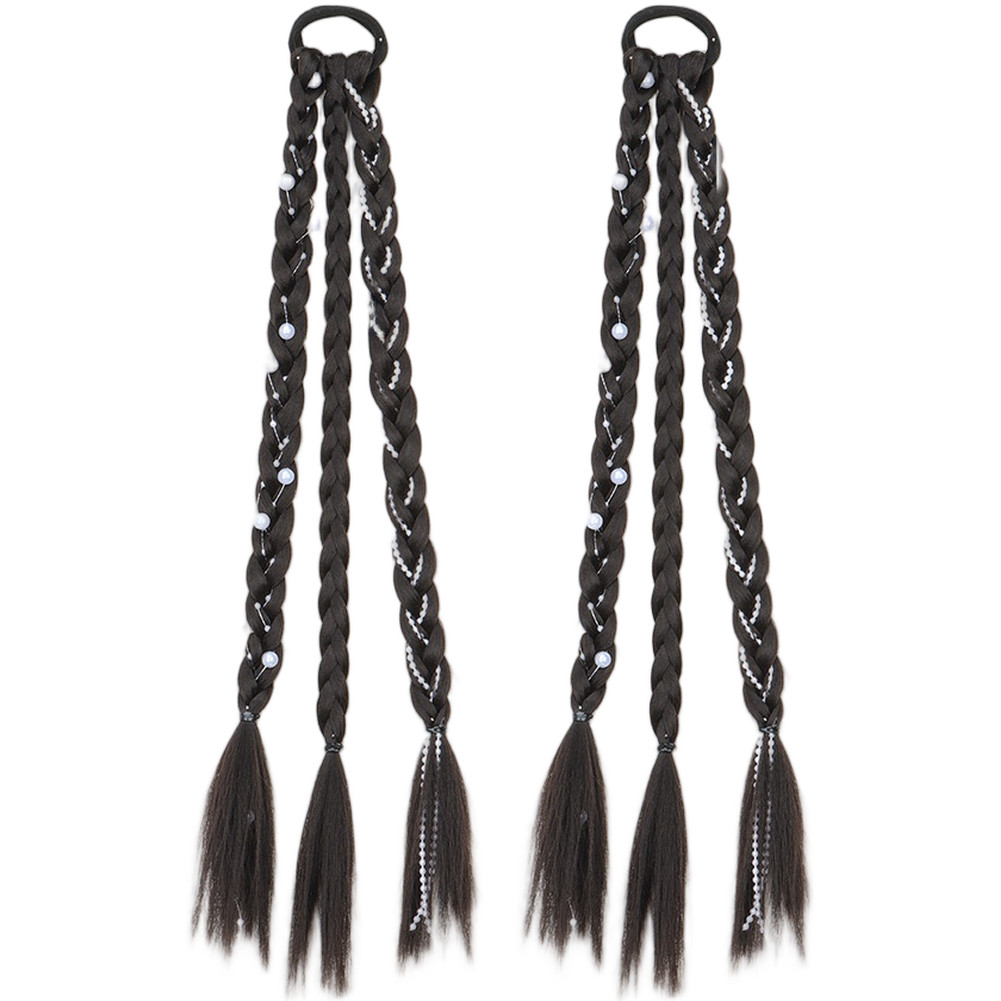Boxing Braids Synthetic Hair Extension with Pearl Accents High Temperature Wire