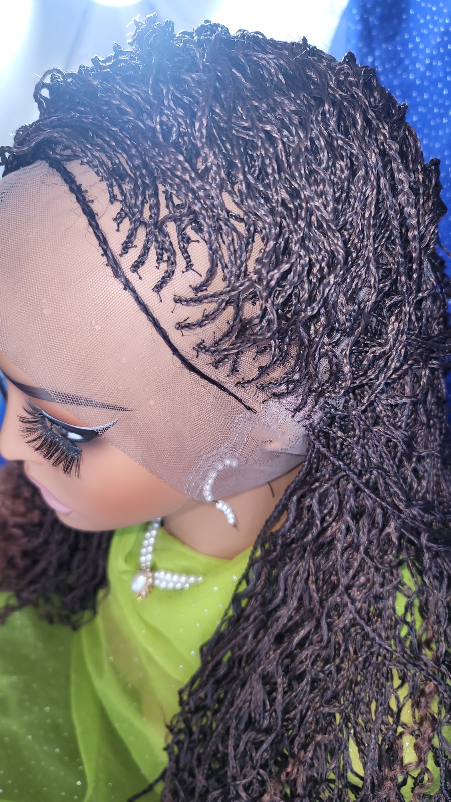 Braided Wig Micro Boho Braids 2/30 Ombre Handmade Full Lace Glueless 26″ Long