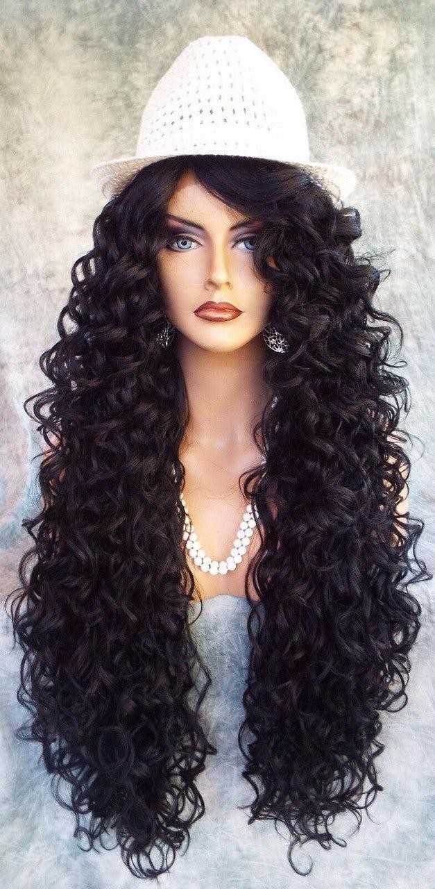 26″ X-LONG LACE FRONT DEEP C-PART HIGH HEAT SAFE WIG COLOR #1 SEXY 1116 NEW
