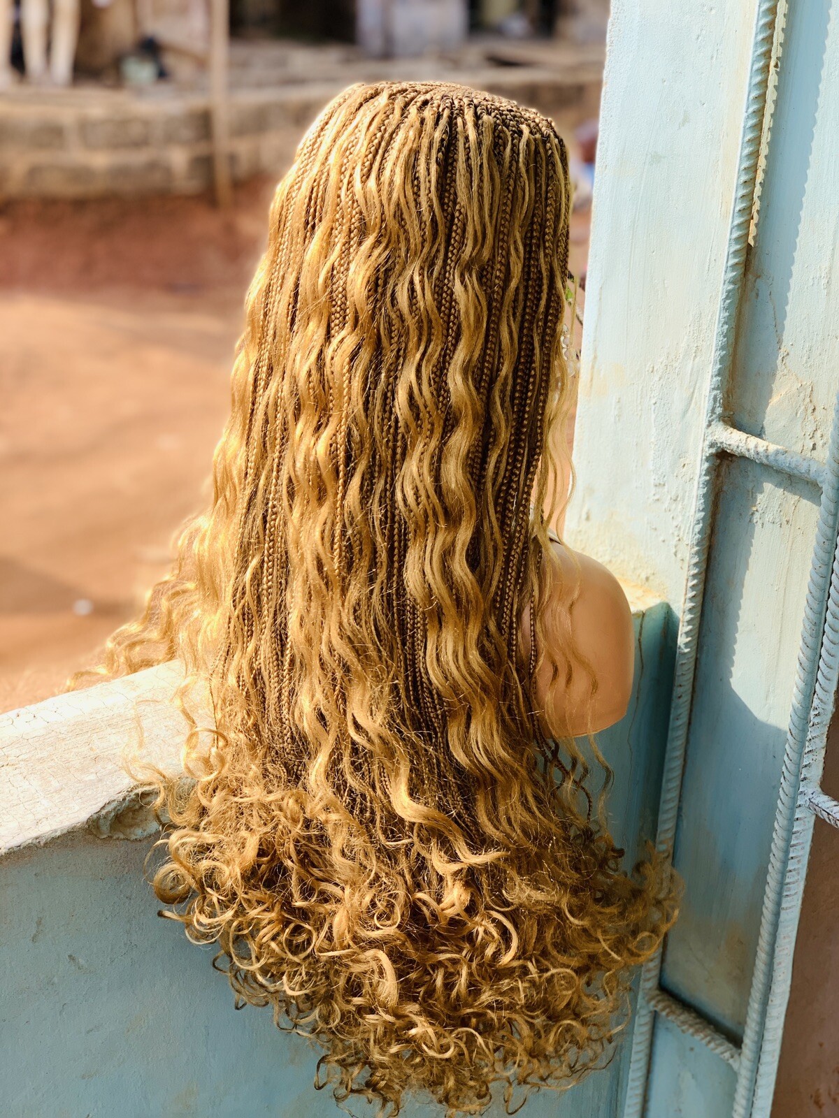 Braids On Lace Closure Wig Curly Synthetic Braided Wigs Black Wigs, Boho Braids