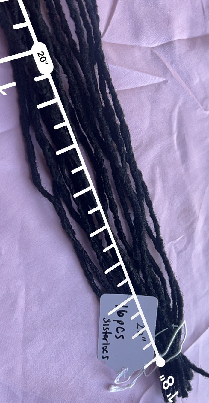 100% Natural Grown Micro Dreadlocks 20 inch. 16 Pieces Micro Small Size Locs