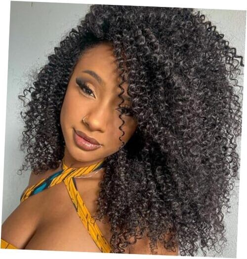 Afro Kinky Curly Braiding Hair Black Marlybob Jerry Curl 10 Natural Black