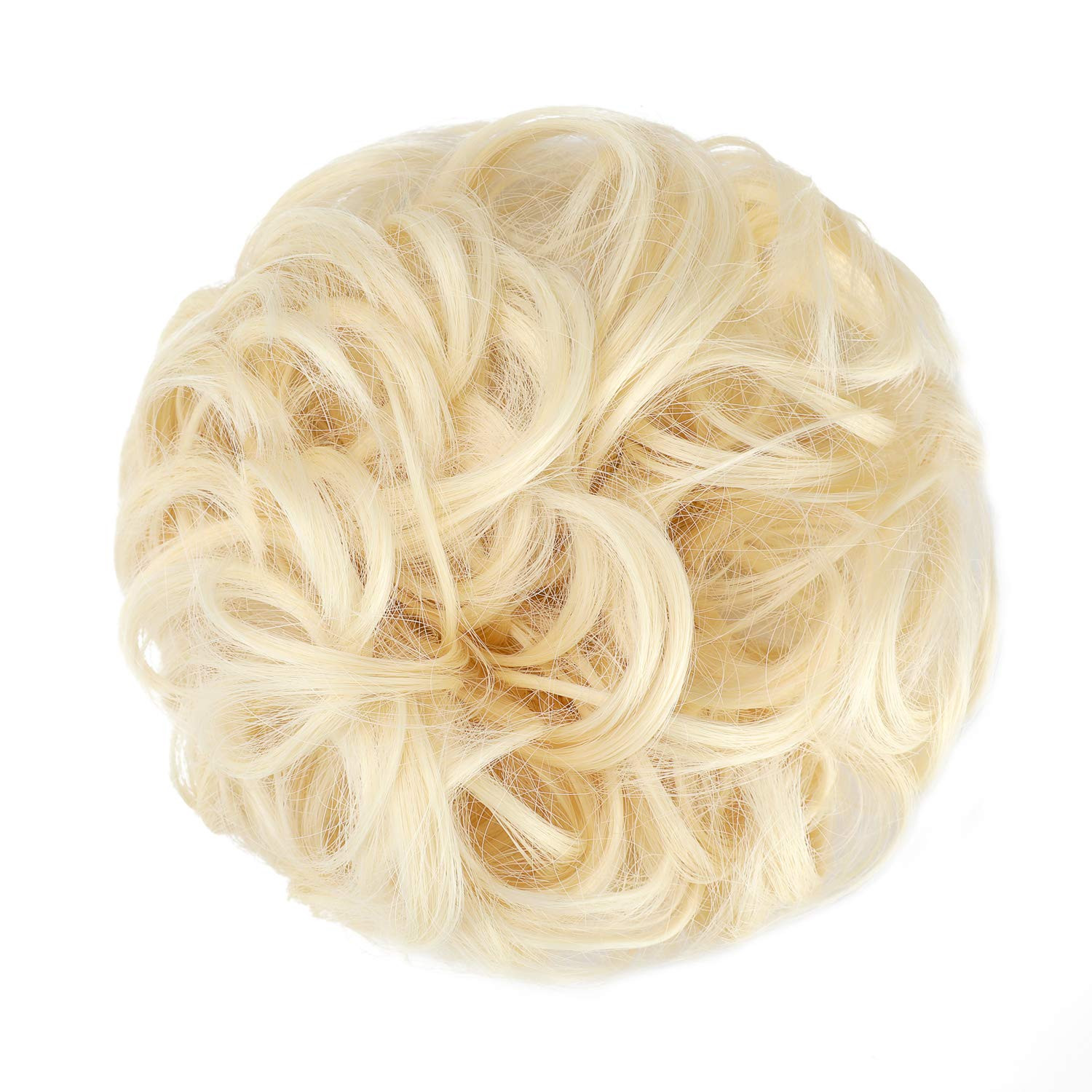 2 PCS Messy Bun Hair Piece Wavy Curly Scrunchies Synthetic Chignon Ponytail Hair