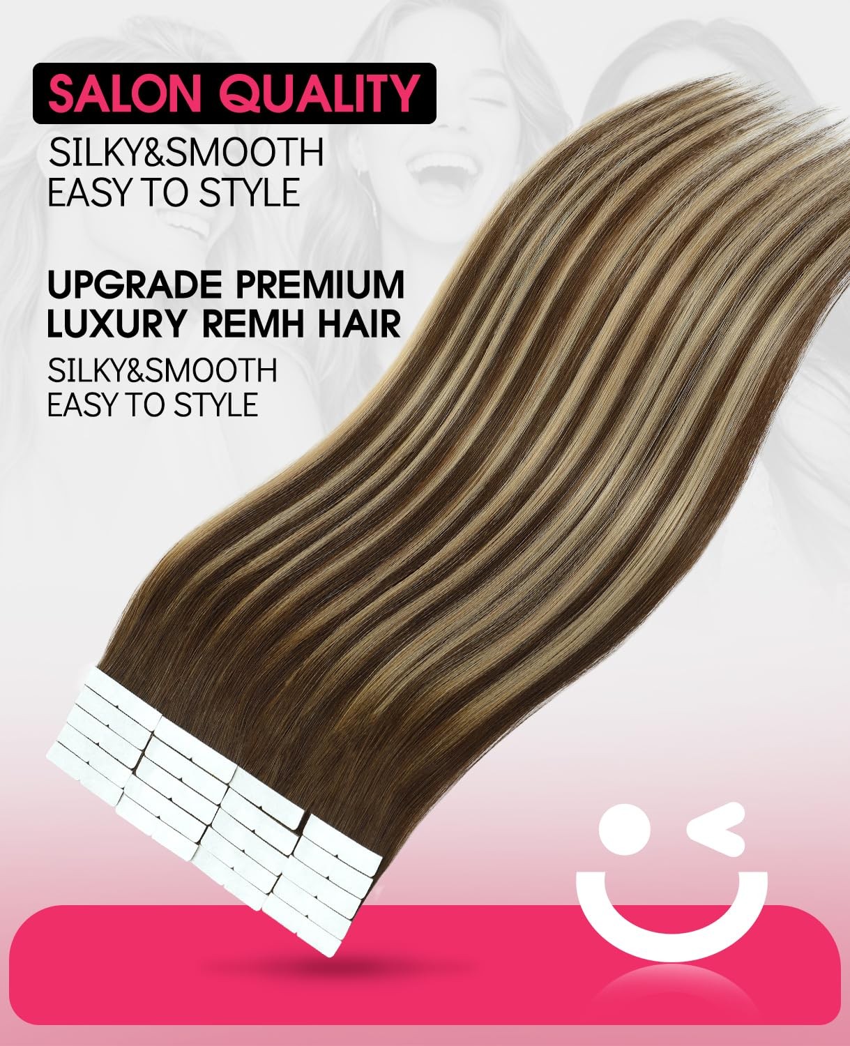 Youngsmile Injection Tape In Hair Extensions Human Hair 4/27/4 Chocolate Brown
