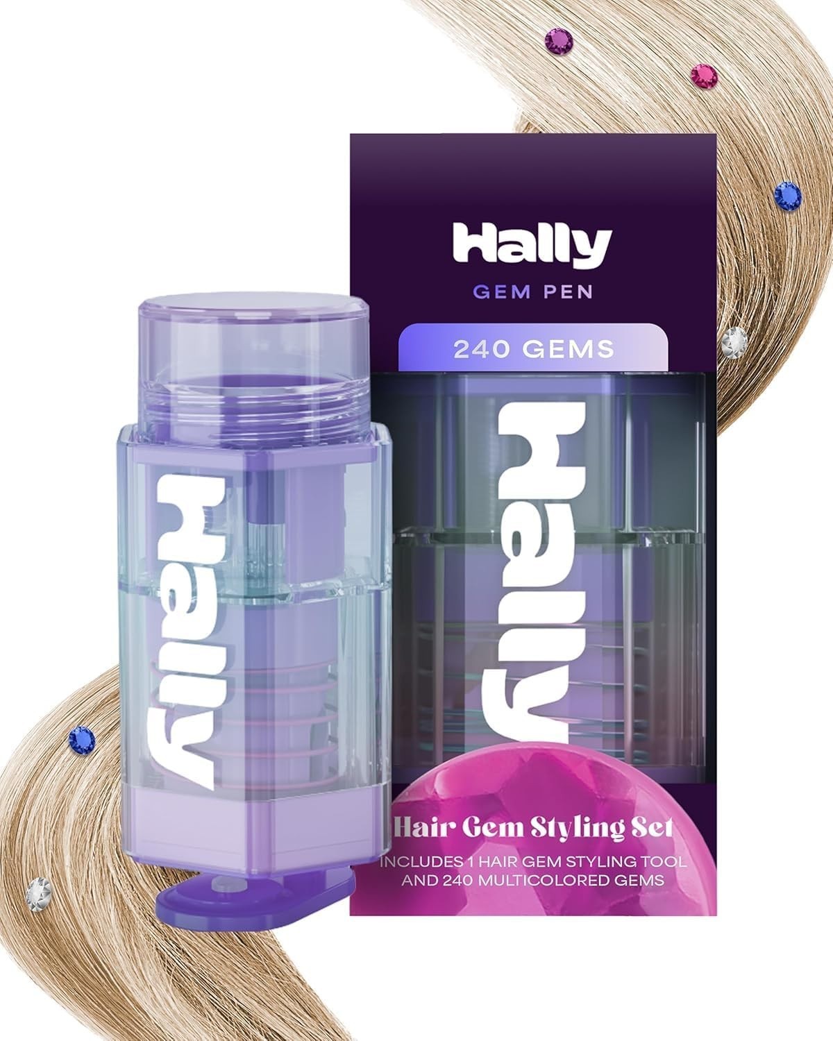 Fun & Mess-Free Hair Gems for Girls: 240 Adhesive Stones with Gem Applicator