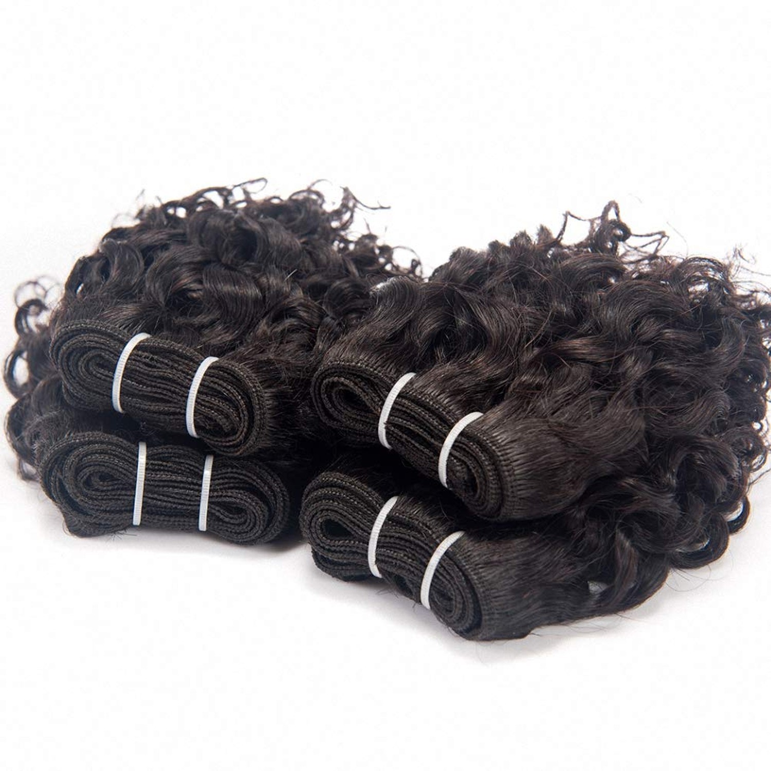Brazilian Jerry Curl Human Hair Weave 4 Bundles 8 Inch Short Kinky Curly Smal…