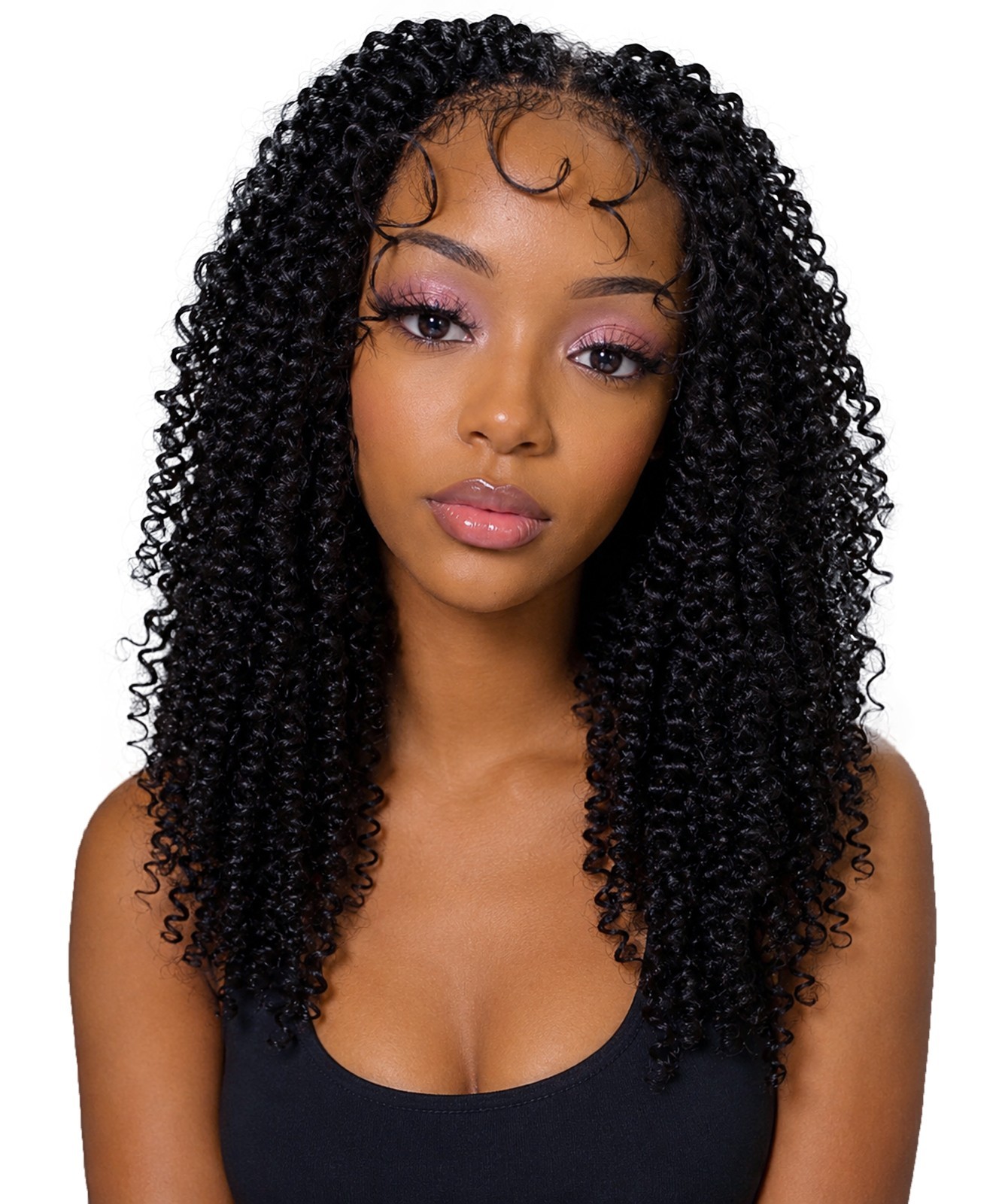 LUXLUXE Tierra Curly 19″ Long 4×4 Hand Tied Lace Braided Wig, BLB-0141