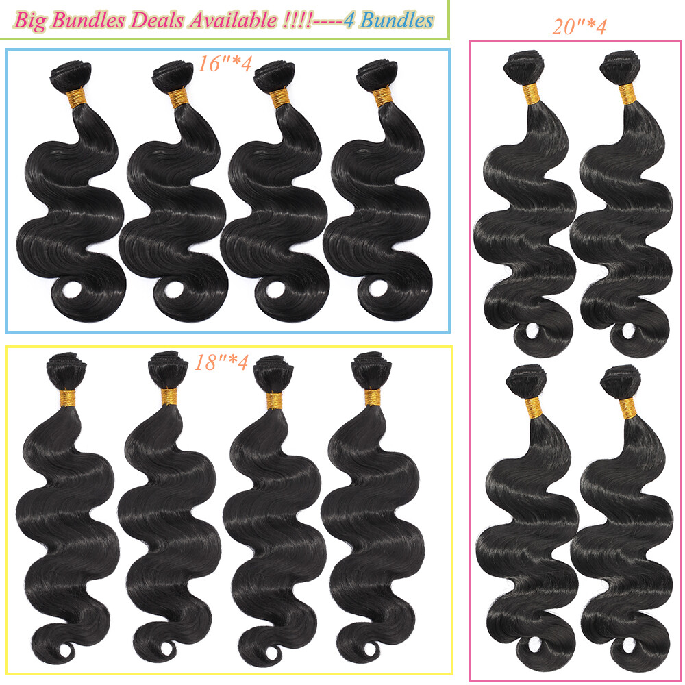 Body Wave Hair Extension 1-3-4 Bundles as Human Hair For Woman Thick Long Curly