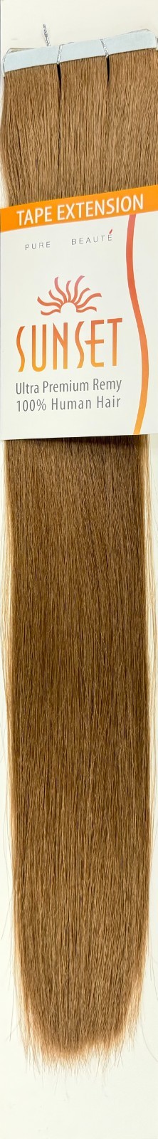 Sepia Sunset Ultra Premium Remy 100% Human Hair 18″ Tape-In Extensions 12pcs #12