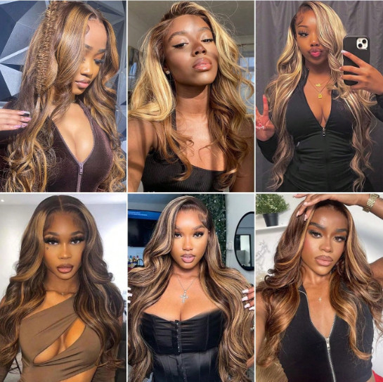 13×4 Body Wave Honey Blonde 200% Density Transparent Lace Wigs Human Hair