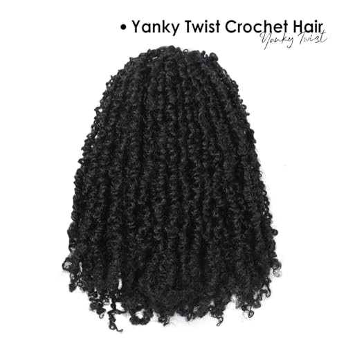 Yanky Twist Crochet Hair – 8 Inch-10 Inch-12 Inch 1B#-Natural Black