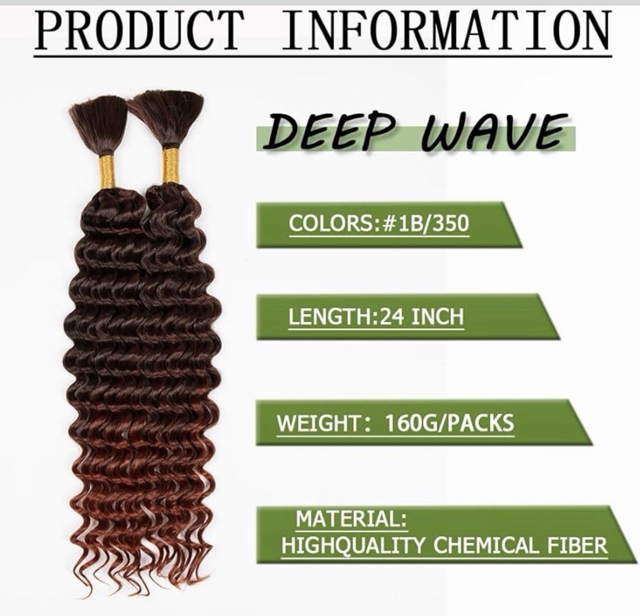 Deep Wave Bulk hair for Braiding Wet and Wavy Micro Braiding Hair No Weft Faux