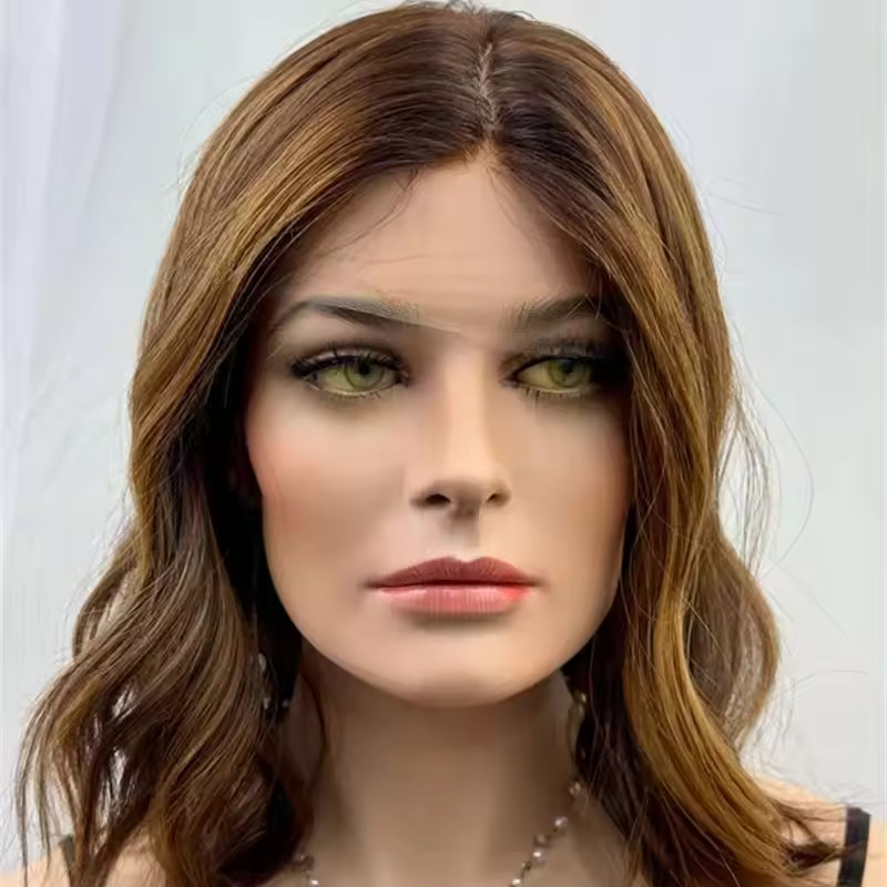 Ombre Honey Brown Blonde Highlight Balayage Lace Front 100% Human Hair Wigs 13×4
