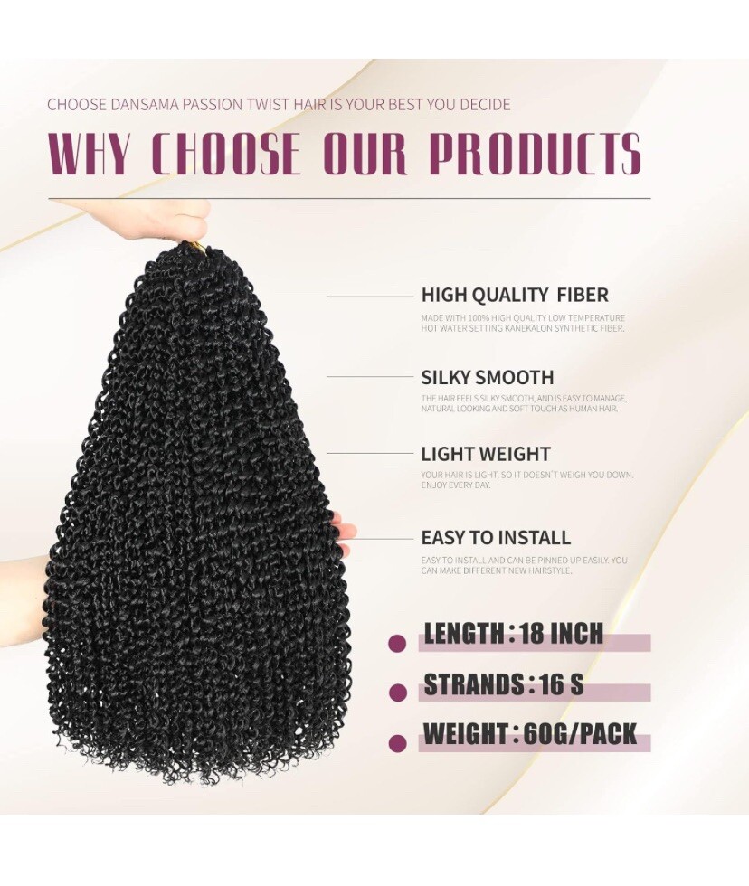 Dansama Passion Twist Hair Water Wave Crochet Hair