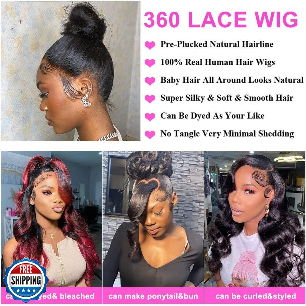 GYAJEP 360 Lace Frontal 360 HD Transparent Full Lace 12A Unprocessed Brazilia